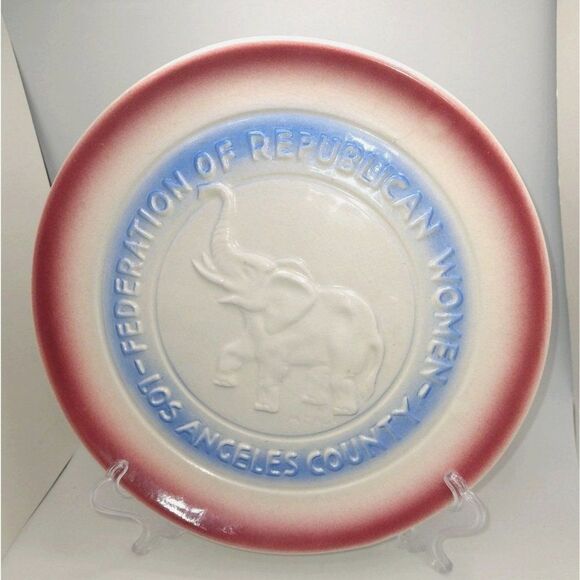 VTG Republican Memorabilia Federation of Women Plate Los Angeles County - Picture 1 of 5